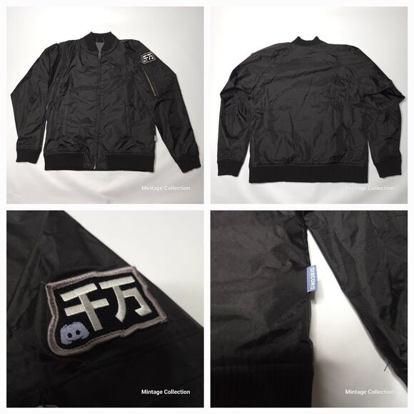 RARE DISCORD 10 MILLION USERS MEMBERS JAPANESE PATCH BLACK BOMBER JACKET SIZE M - Picture 1 of 11